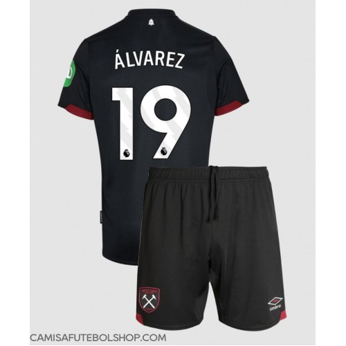 Camisa de time de futebol West Ham United Edson Alvarez #19 Replicas 2º Equipamento Infantil 2024-25 Manga Curta (+ Calças curtas)
